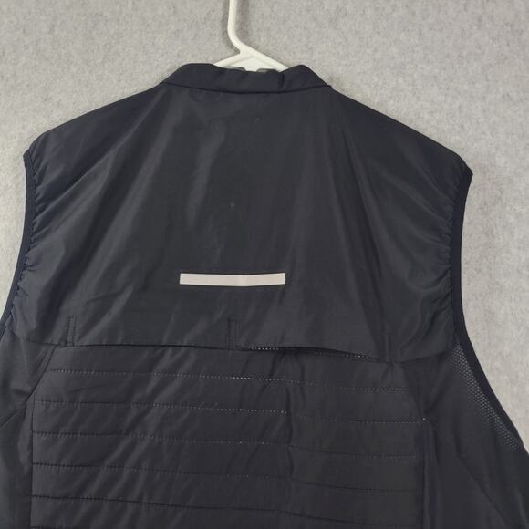 H&M Sport Black Vented Fill Zip Up Lightweight Quilted Running Vest Men's XL - Picture 7 of 13